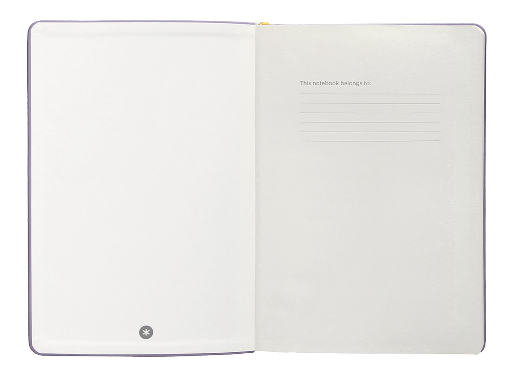 CARNET FERMETURE ELASTIQUE JAUNE ANTARTIK NOTES COUVERTURE RIGIDE A5 LIGNE 100 FEUILLES 80GR FSC COLORIS LILAS