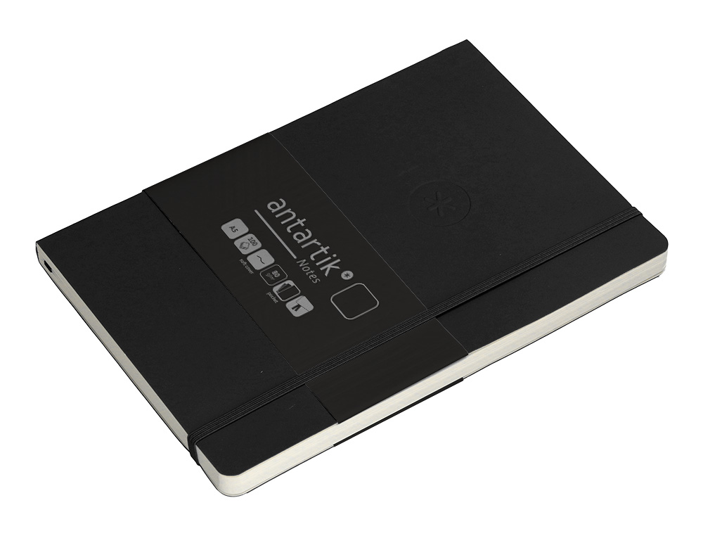 CARNET FERMETURE ELASTIQUE ANTARTIK NOTES COUVERTURE SOUPLE A5 PAPIER UNI IVOIRE 100 FEUILLES 80GR FSC COLORIS NOIR