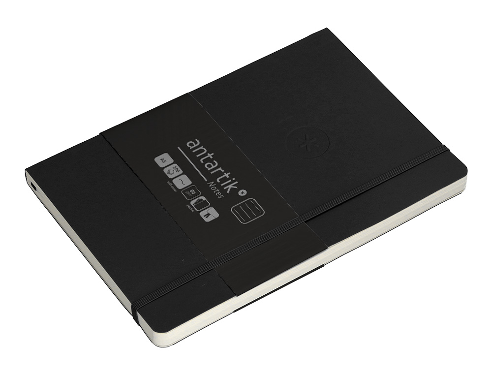 CARNET FERMETURE ELASTIQUE ANTARTIK NOTES COUVERTURE     SOUPLE A5 LIGNE 100 FEUILLES  80GR FSC COLORIS NOIR