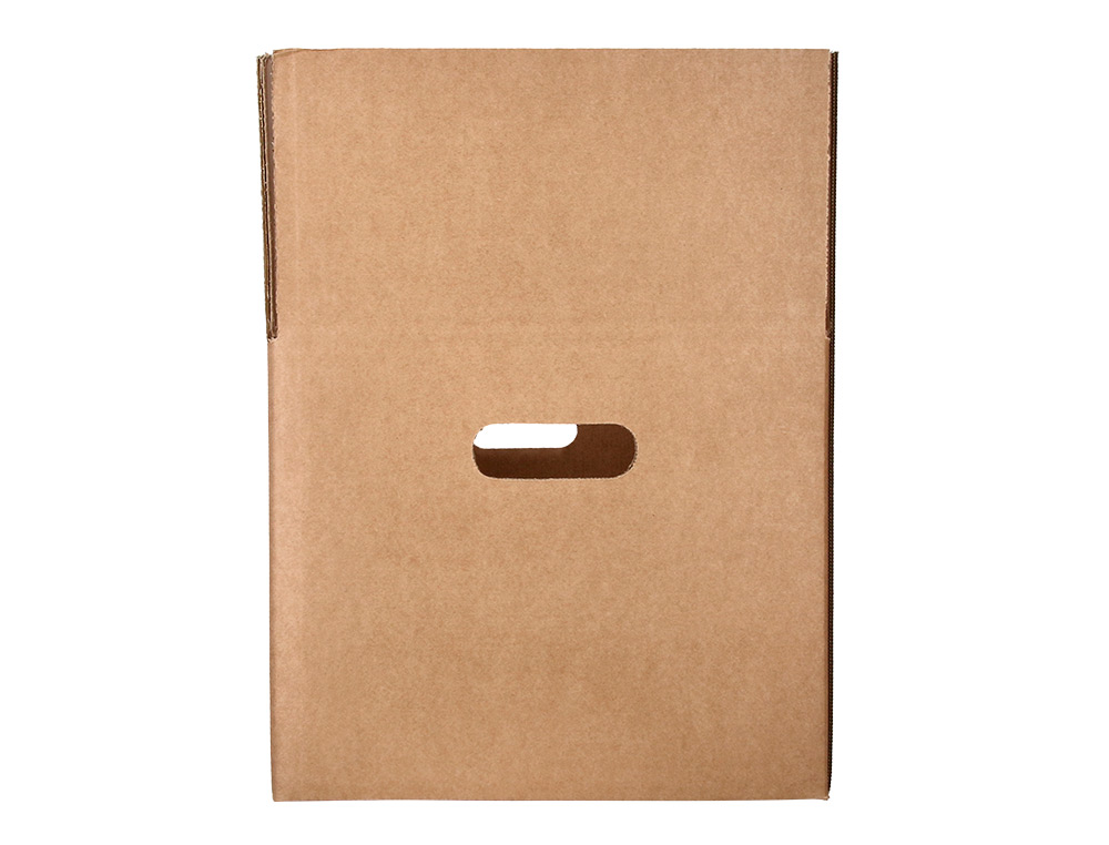 CAISSE AMERICAINE Q-CONNECT AVEC POIGNEES CARTON RECYCLE  CANNELURE 5MM 400X290X22MM    COLORIS KRAFT