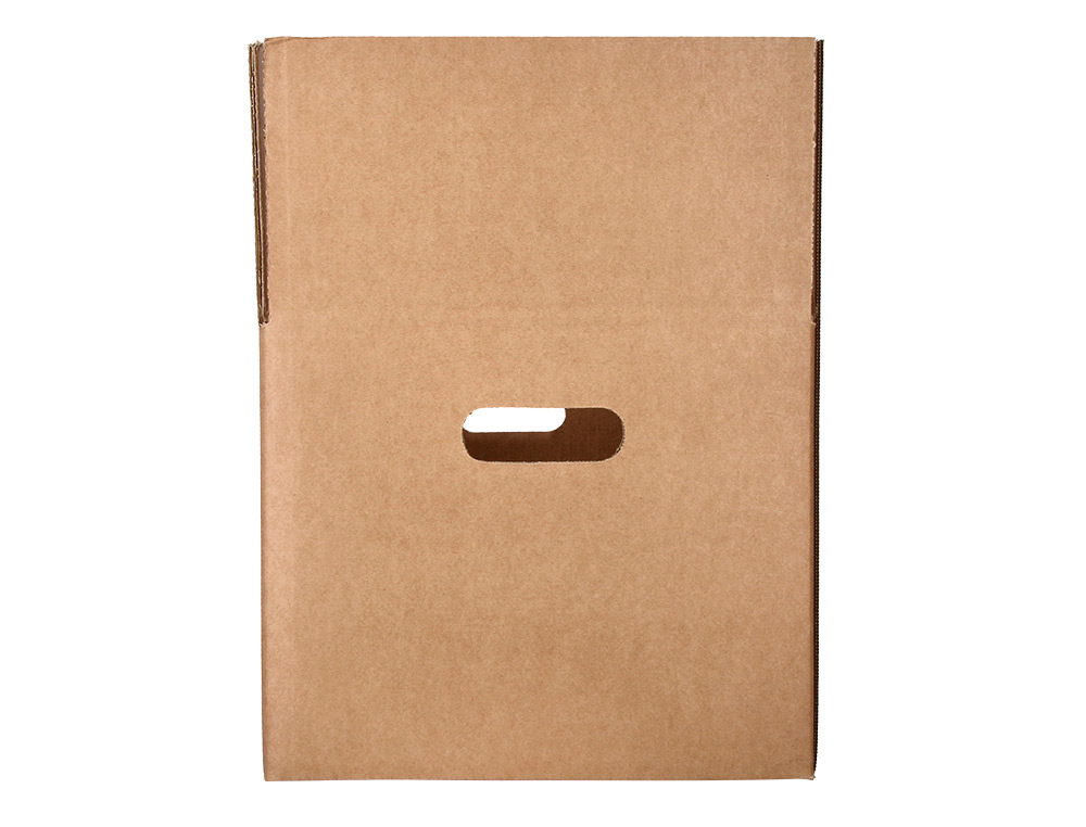 CAISSE AMERICAINE Q-CONNECT ULTRA-RESISTANTE AVEC POIGNEES DOUBLE CANNELURE 7MM 500X340X310MM COLORIS KRAFT