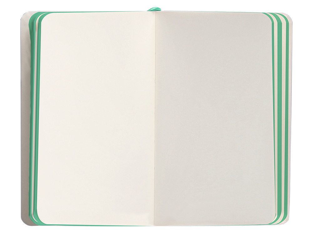 CARNET FERMETURE ELASTIQUE VERT MENTHE ANTARTIK NOTES COUVERTURE SOUPLE A6 PAPIER UNI IVOIRE 100 FEUILLES 80GR FSC GRIS