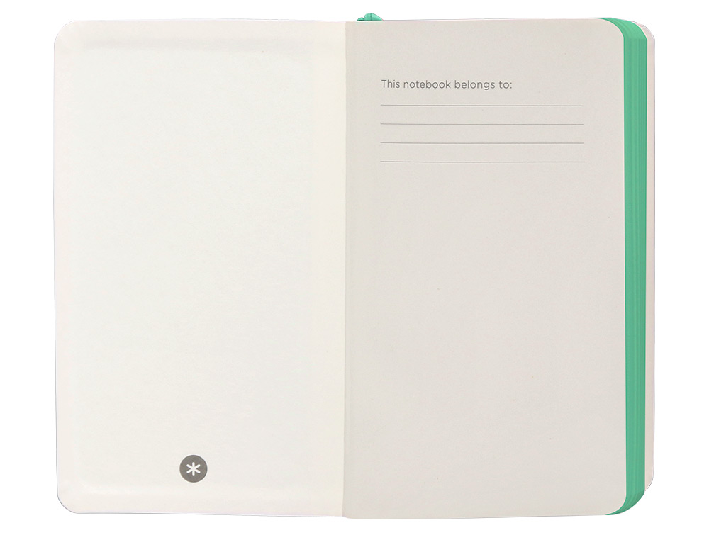 CARNET FERMETURE ELASTIQUE VERT MENTHE ANTARTIK NOTES COUVERTURE SOUPLE A6 PAPIER UNI IVOIRE 100 FEUILLES 80GR FSC GRIS
