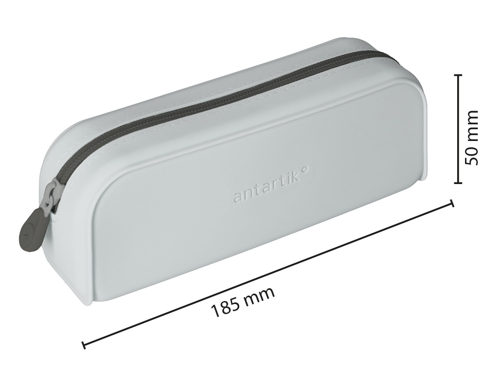 FOURRE-TOUT ANTARTIK RECTANGULAIRE 1 COMPARTIMENT  EN SILICONE MODELE PRISMA     185X50X75MM COLORIS GRIS