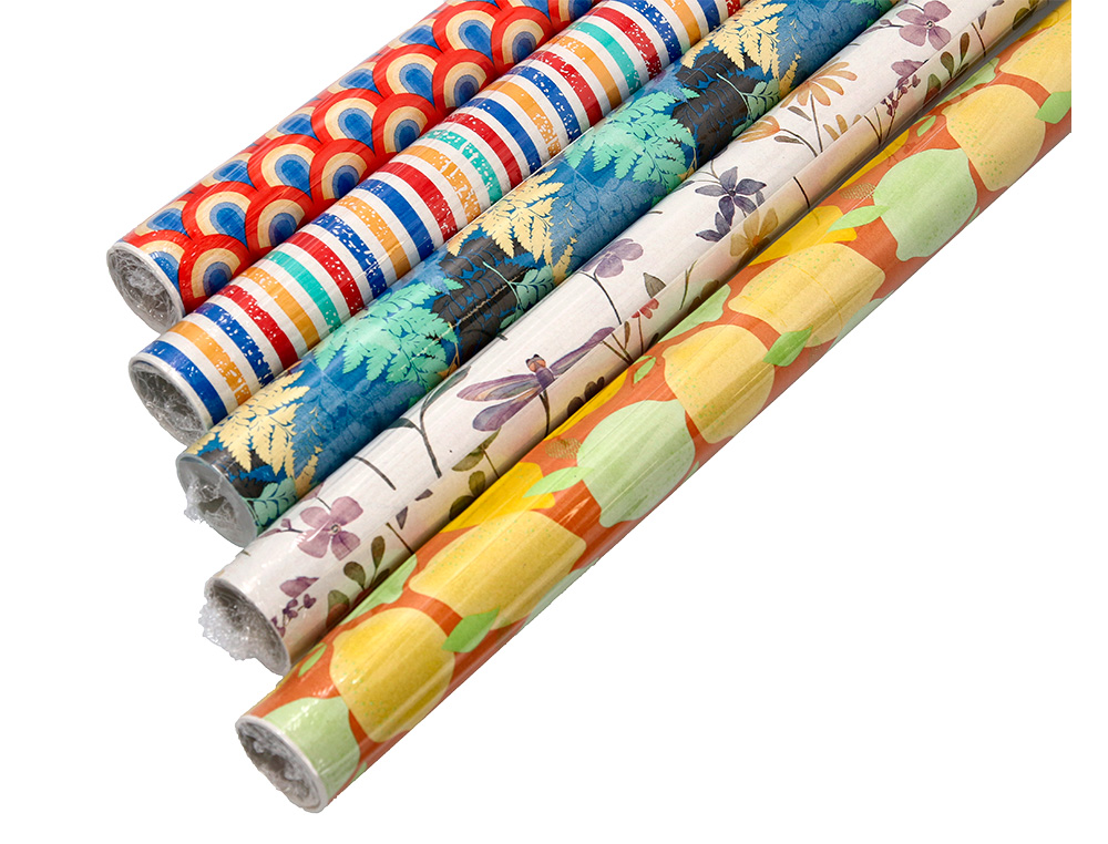 PAPIER CADEAU LIDERPAPEL TOUTE L'ANNEE ROULEAU 0,70X2M 60G MOTIFS ASSORTIS B-2024