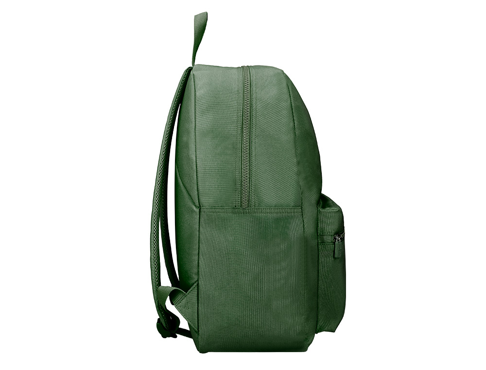 SAC A DOS LIDERPAPEL 1 COMPARTIMENT POCHE LATERALE   40X12,5X30CM COLORIS VERT     FORET