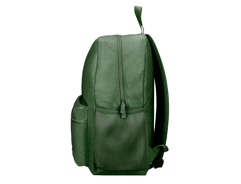 SAC A DOS LIDERPAPEL 1 COMPARTIMENT POCHE LATERALE   40X12,5X30CM COLORIS VERT     FORET