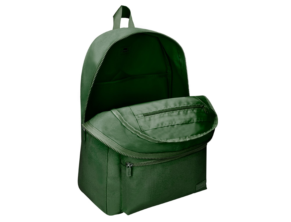 SAC A DOS LIDERPAPEL 1 COMPARTIMENT POCHE LATERALE   40X12,5X30CM COLORIS VERT     FORET