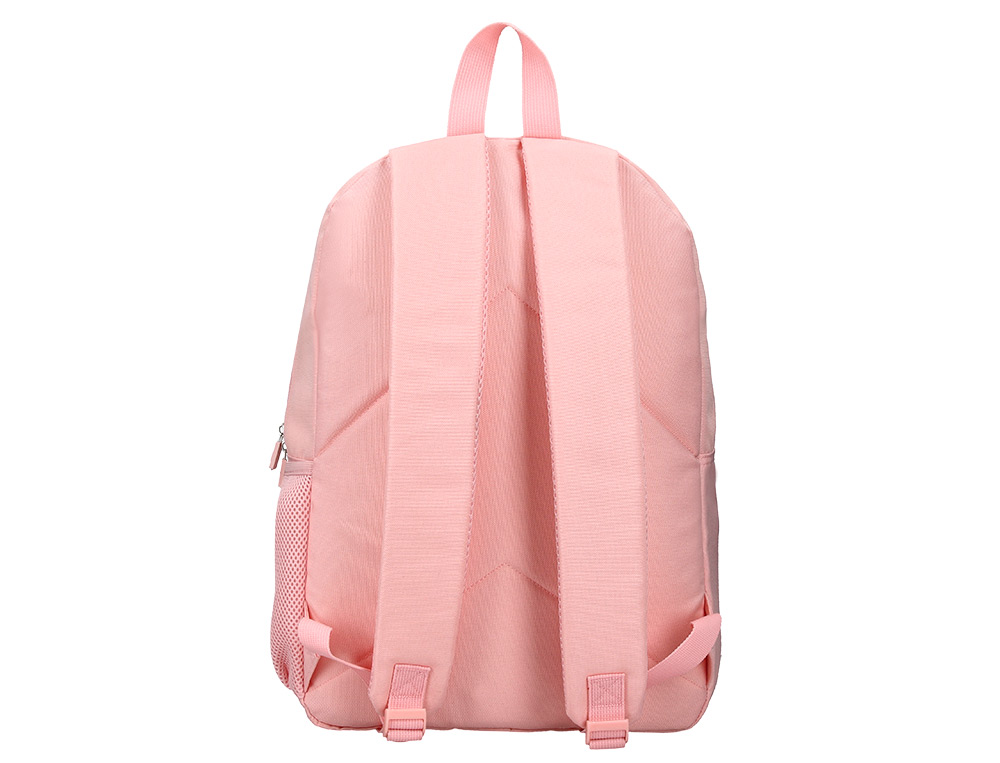 SAC A DOS LIDERPAPEL 1 COMPARTIMENT POCHE LATERALE   40X12,5X30CM COLORIS ROSE     PASTEL