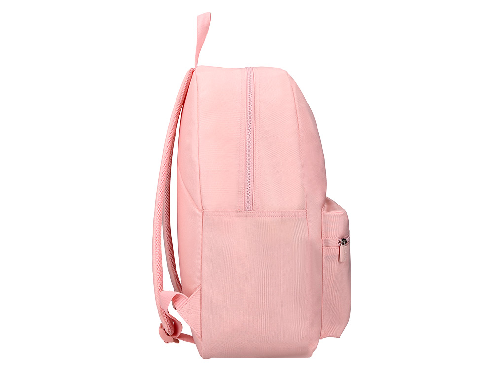 SAC A DOS LIDERPAPEL 1 COMPARTIMENT POCHE LATERALE   40X12,5X30CM COLORIS ROSE     PASTEL