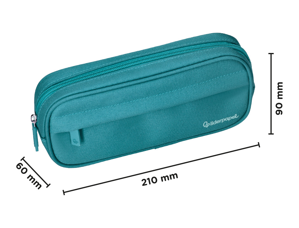 FOURRE-TOUT LIDERPAPEL RECTANGULAIRE COINS ARRONDIS 1 COMPARTIMENT AVEC POCHE AVANT 21X9CM COLORIS BLEU