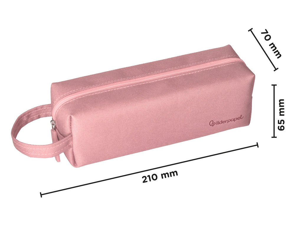 FOURRE-TOUT LIDERPAPEL 1 COMPARTIMENT AVEC ANSE 21X7CM COLORIS ROSE