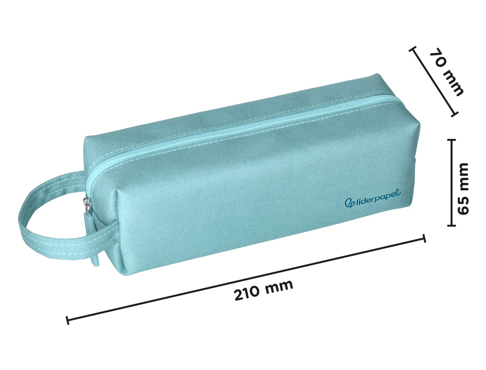 FOURRE-TOUT LIDERPAPEL 1 COMPARTIMENT AVEC ANSE 21X7CM COLORIS BLEU CELESTE