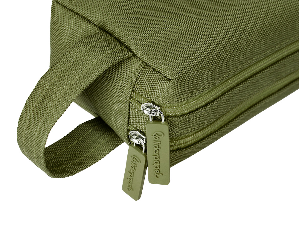 FOURRE-TOUT LIDERPAPEL RECTANGULAIRE 2 COMPARTIMENTS ANSE DE PREHENSION 21X8CM     COLORIS VERT MILITAIRE