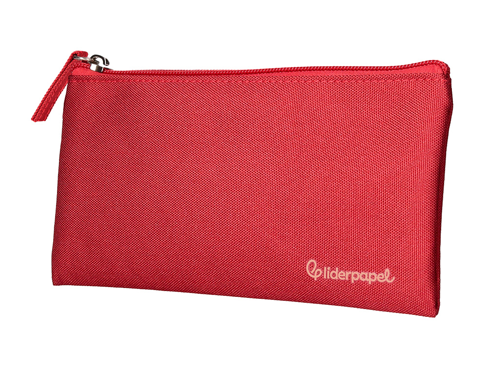 FOURRE-TOUT LIDERPAPEL PLAT 1 COMPARTIMENT 20X10CM COLORIS  ROUGE