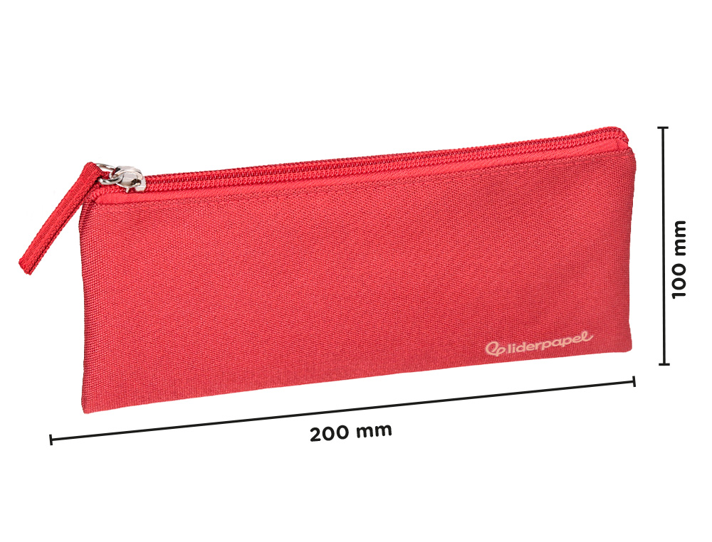 FOURRE-TOUT LIDERPAPEL PLAT 1 COMPARTIMENT 20X10CM COLORIS  ROUGE