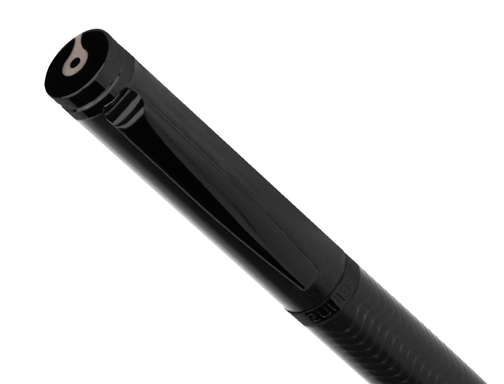 STYLO-PLUME BELIUS NEPTUNO CORPS ALUMINIUM TEXTURE WAVY  ENCRE BLEUE COLORIS BLEU      MARINE BOITE DESIGN