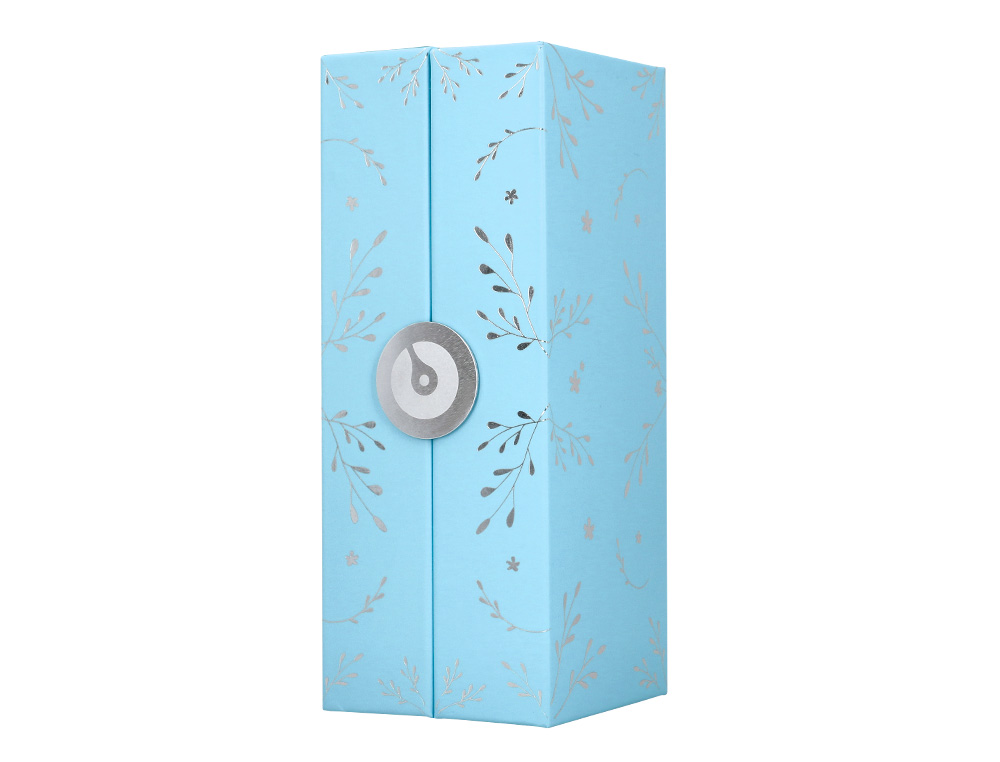 STYLO-PLUME BELIUS COLLECTION1 ALUMINIUM ENCRE   BLEUE COLORIS BLEU CIEL       DESIGN RELIEF ARGENTE BOITE