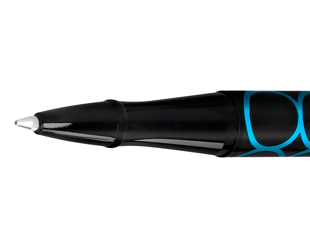 STYLO-BILLE BELIUS LEGACY ALUMINIUM ENCRE BLEUE DESIGN  CERCLES BLEUX CORPS NOIR      BOITE DESIGN
