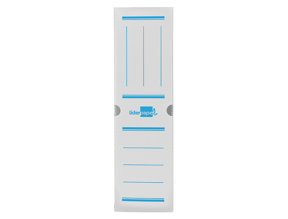 BOITE A ARCHIVES LIDERPAPEL POLYPROPYLENE ONDULE DOS      100MM 360X100X260MM COLORIS   BLANC