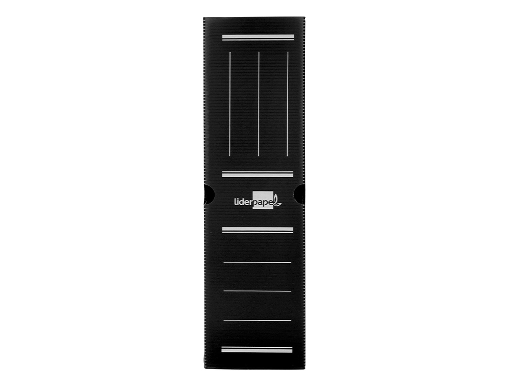 BOITE A ARCHIVES LIDERPAPEL POLYPROPYLENE ONDULE DOS      100MM 360X100X260MM COLORIS   NOIR