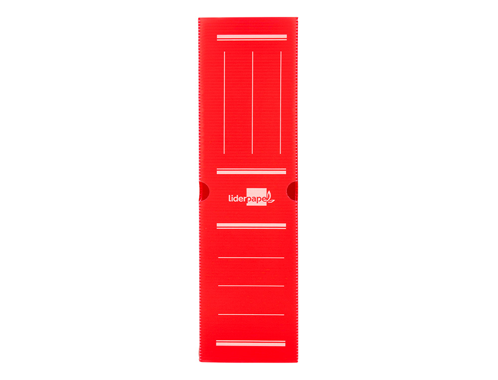 BOITE A ARCHIVES LIDERPAPEL POLYPROPYLENE ONDULE DOS      100MM 360X100X260MM COLORIS   ROUGE