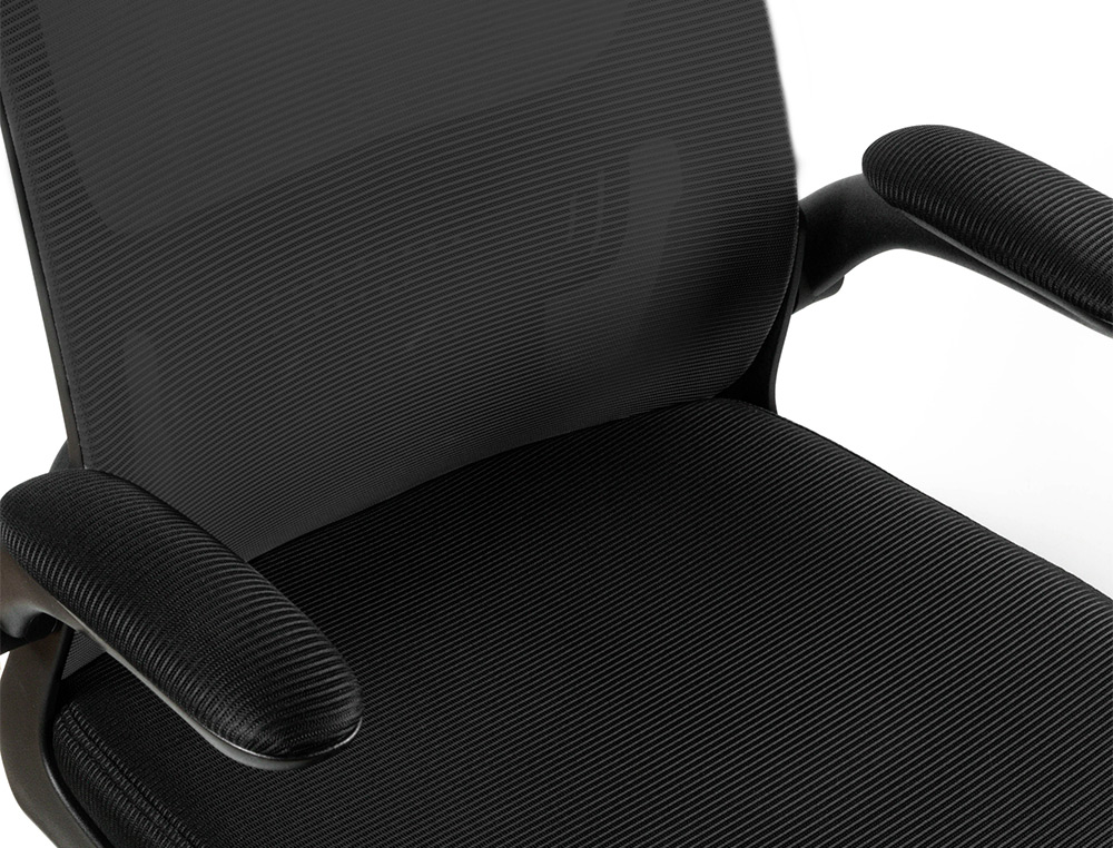 CHAISE OPERATEUR Q-CONNECT ALBA MAILLE BASE METALLIQUE HAUT MAX 1110 LARG 610 PROF 580MM  ROUES PREMIUM COLORIS NOIR