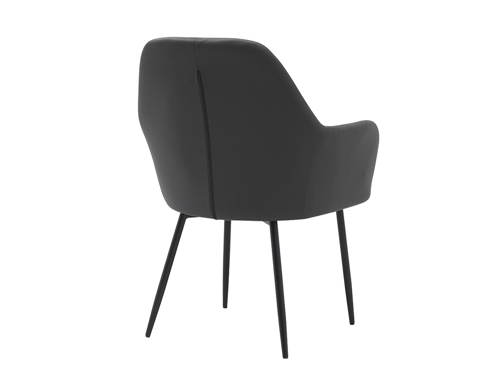 CHAISE CONFIDENT Q-CONNECT SIEMIONE BASE METALLIQUE HAUT MAX 820 LARG 570 PROF 580     COLORIS GRIS FONCE
