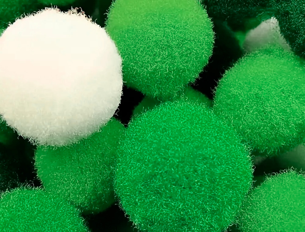 POMPONS DE COULEUR LIDERPAPEL DIAMETRE 1,5CM COLORIS        NUANCES VERT ASSORTIS SACHET  80 UNITES