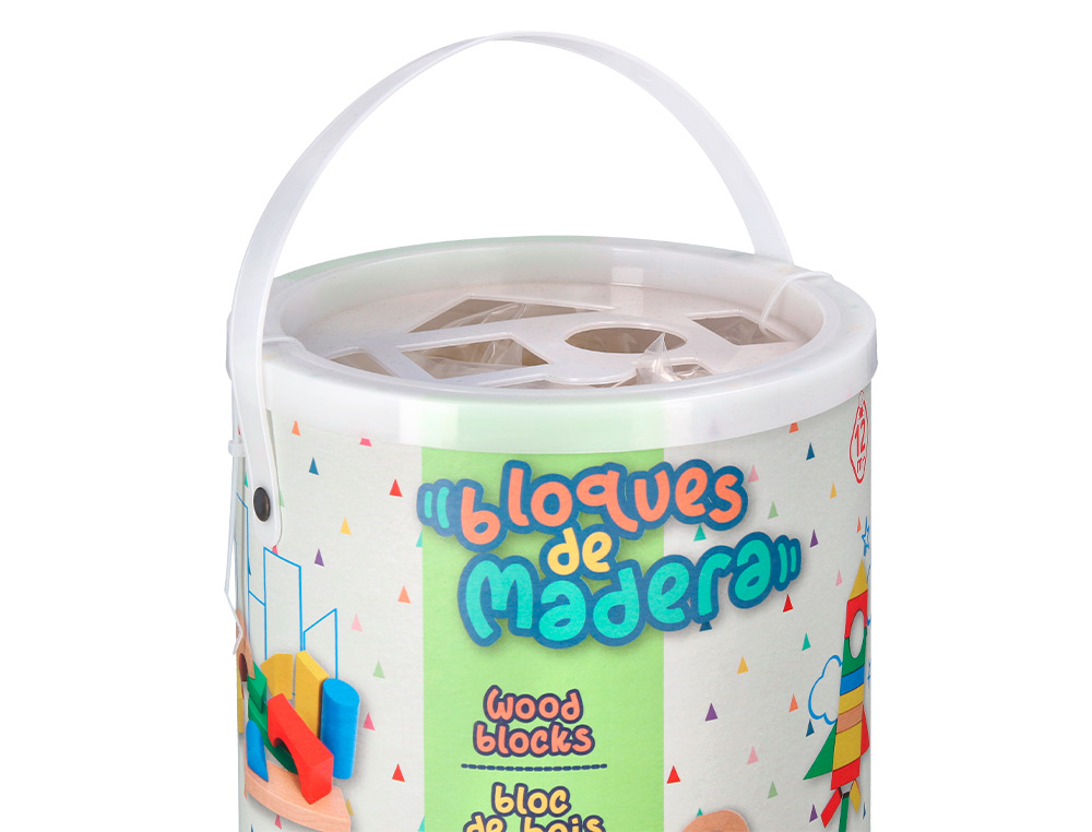 JEU ENFANT IMAGINOVO CONSTRUCTION BLOCS BOIS +12   MOIS 100 PIECES 29X29X3,5 CM