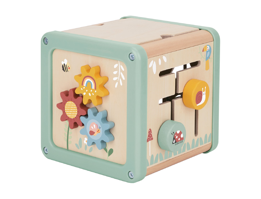 JEU ENFANT IMAGINOVO CUBES D'ACTIVITES BOIS +18MOIS      15,5X15,5X28 CM