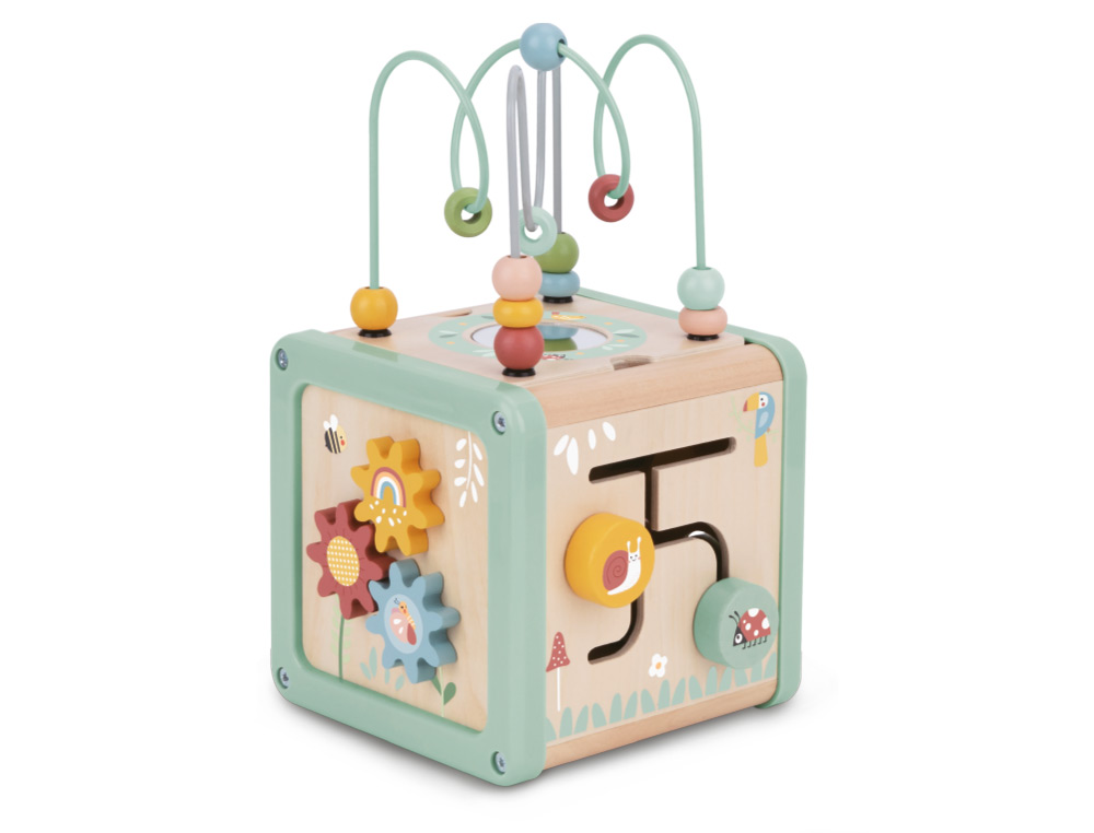 JEU ENFANT IMAGINOVO CUBES D'ACTIVITES BOIS +18MOIS      15,5X15,5X28 CM