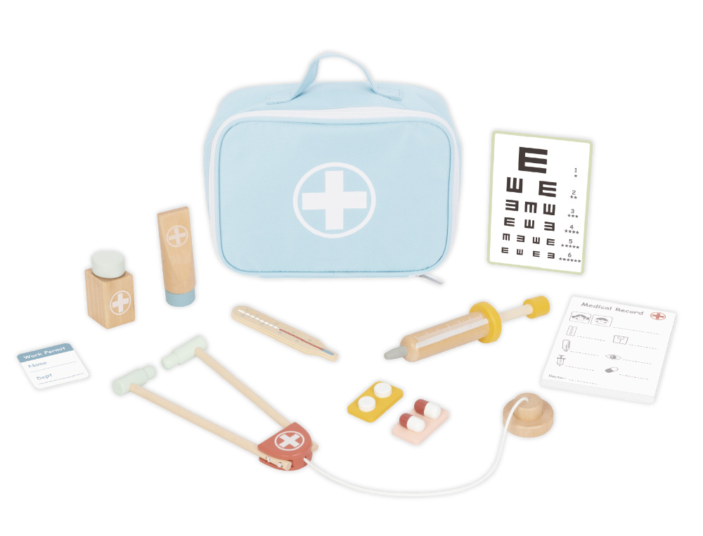 JEU ENFANT IMAGINOVO MALETTE DE MEDECIN BOIS +3 ANS 11     PIECES 24,5X18X10 CM