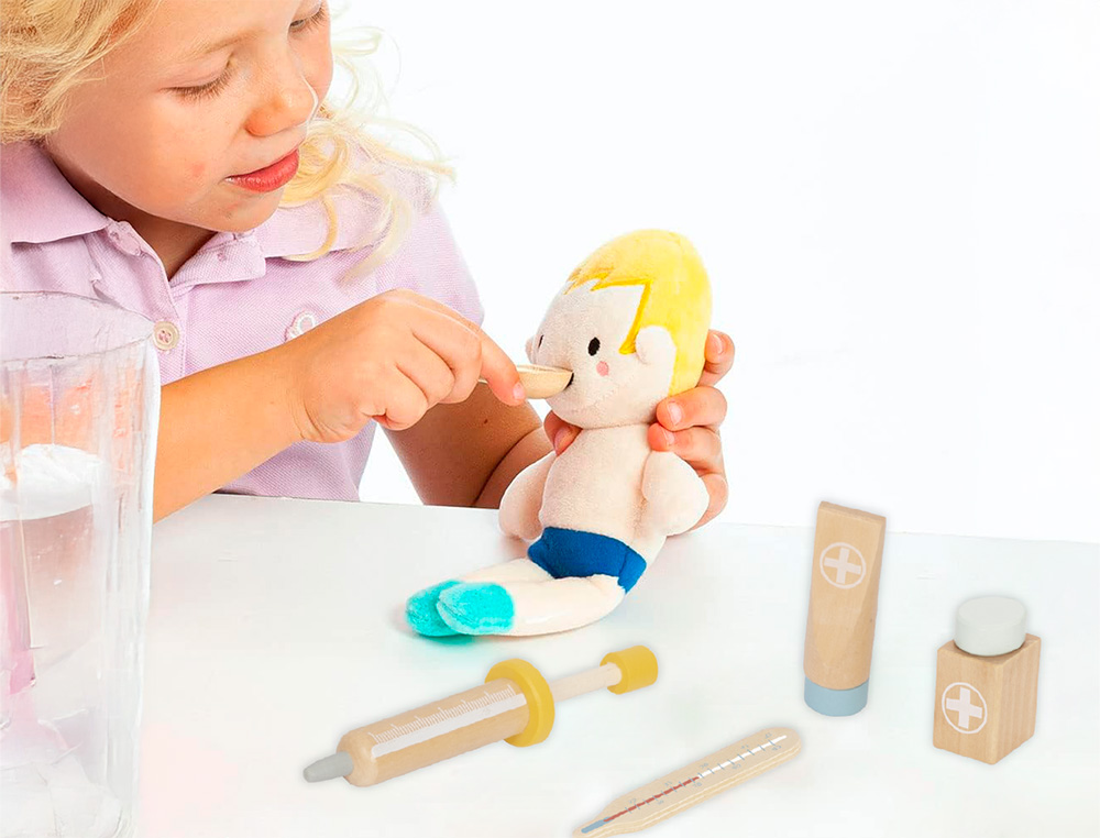 JEU ENFANT IMAGINOVO MALETTE DE MEDECIN BOIS +3 ANS 11     PIECES 24,5X18X10 CM