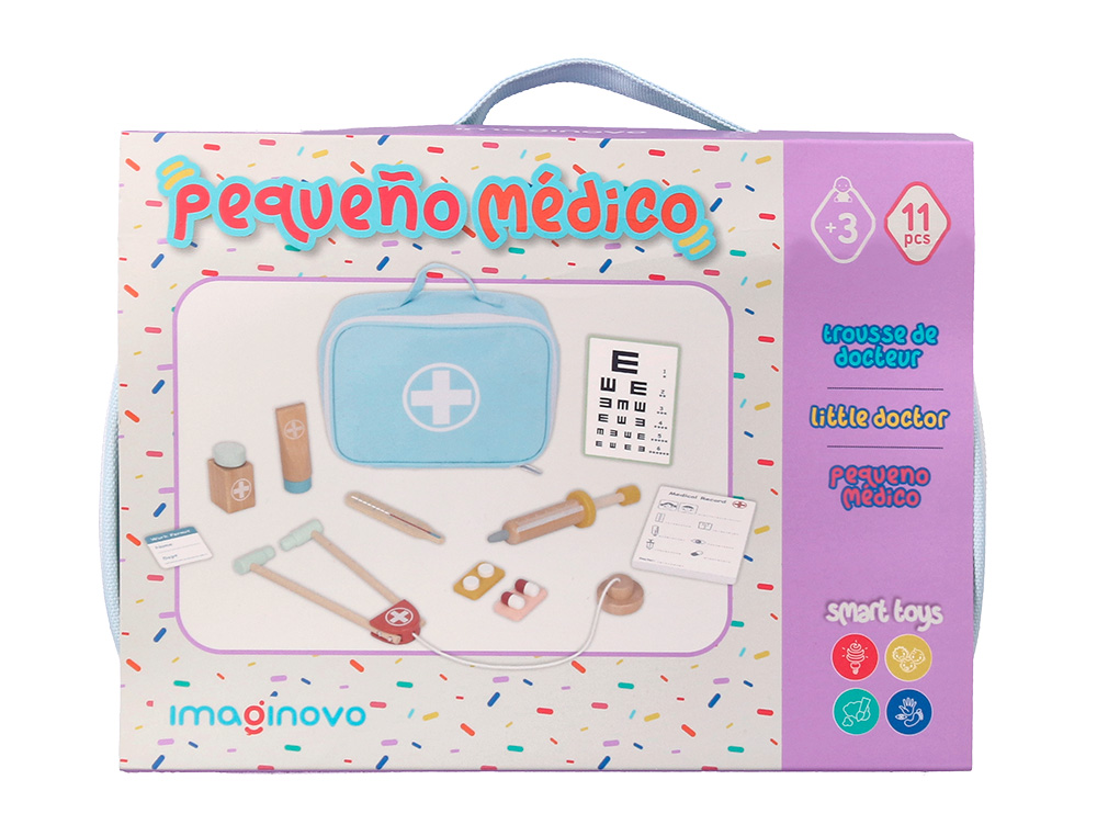 JEU ENFANT IMAGINOVO MALETTE DE MEDECIN BOIS +3 ANS 11     PIECES 24,5X18X10 CM