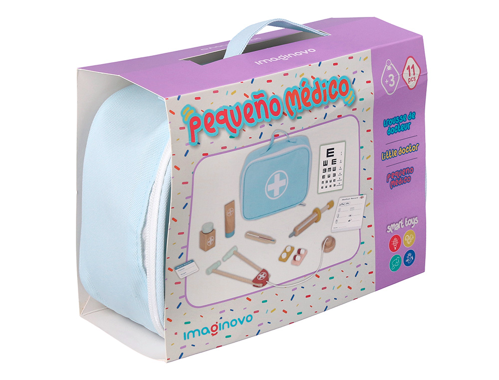 JEU ENFANT IMAGINOVO MALETTE DE MEDECIN BOIS +3 ANS 11     PIECES 24,5X18X10 CM