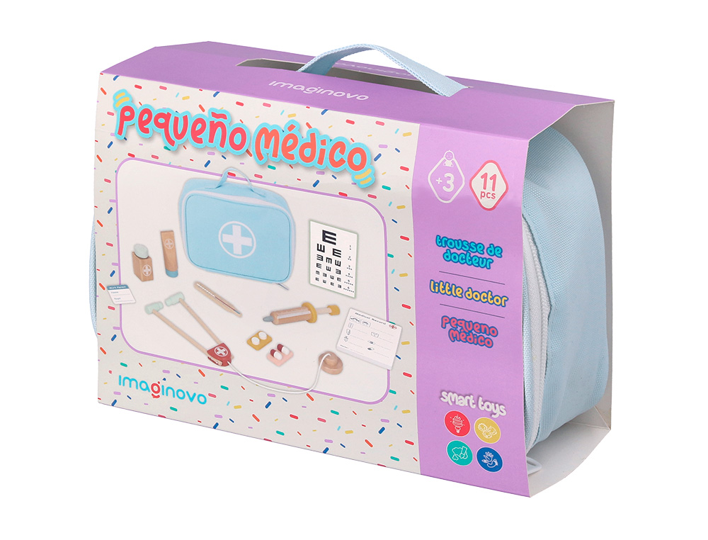 JEU ENFANT IMAGINOVO MALETTE DE MEDECIN BOIS +3 ANS 11     PIECES 24,5X18X10 CM