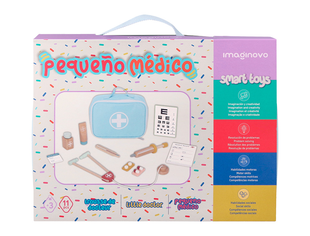 JEU ENFANT IMAGINOVO MALETTE DE MEDECIN BOIS +3 ANS 11     PIECES 24,5X18X10 CM