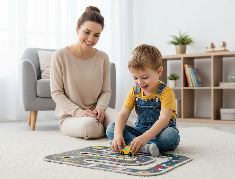 PUZZLE ENFANT IMAGINOVO VILLE ET ROUTE BOIS +3 ANS 21       PIECES 22X22X6,4 CM