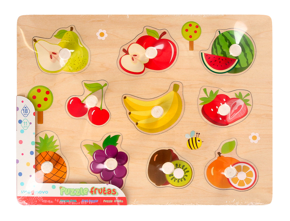 PUZZLE ENFANT IMAGINOVO FRUITS BOIS +18 MOIS 10 PIECES 30X22,5X1,5 CM