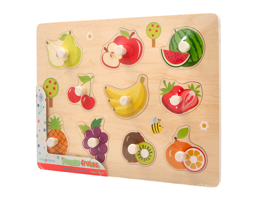PUZZLE ENFANT IMAGINOVO FRUITS BOIS +18 MOIS 10 PIECES 30X22,5X1,5 CM
