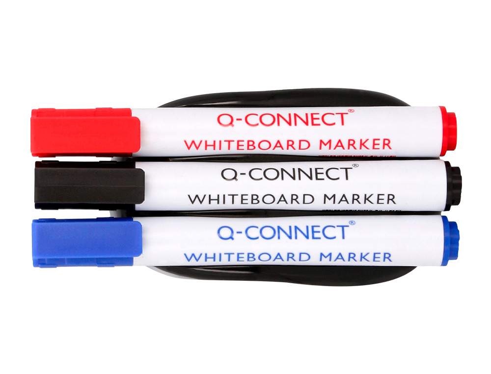 EFFACEUR Q-CONNECT MAGNETIQUE POUR TABLEAU BLANC AVEC 3     MARQUEURS BLEU / NOIR / ROUGE