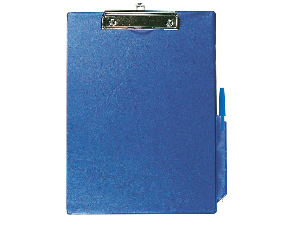 PORTE-BLOC Q-CONNECT CARTON RECOUVERT PVC PAISSEUR 3MM PORTE-STYLO 220X310MM COLORIS BLEU