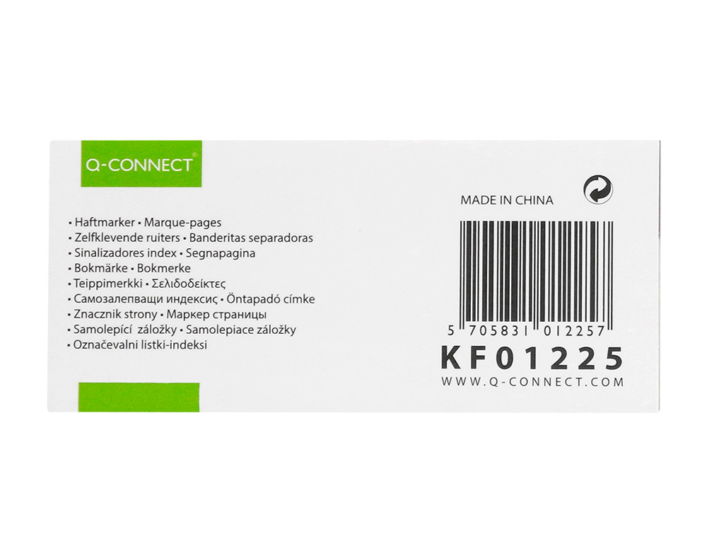 MARQUE-PAGES Q-CONNECT 25X45MM 160F REPOSITIONNABLE 4 COLORIS TRANSPARENTS PACK 4X40