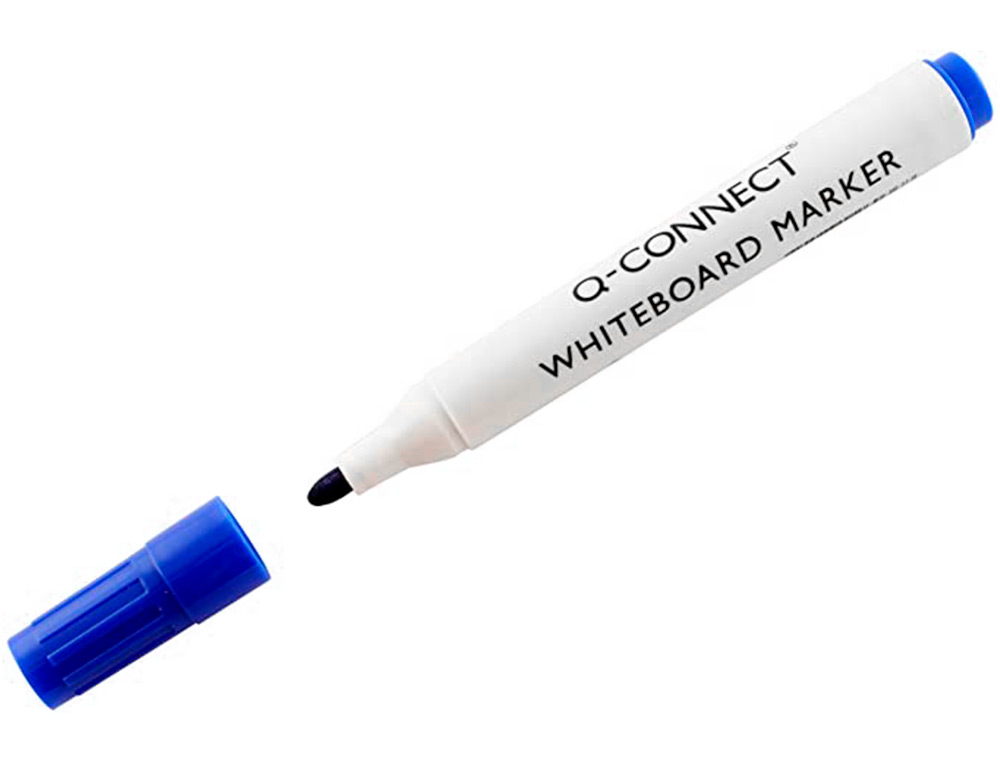 MARQUEUR Q-CONNECT TABLEAU BLANC POINTE OGIVE TRAC 2/3MM   CORPS PLASTIQUE ENCRE BASE    ALCOHOL COLORIS BLEU