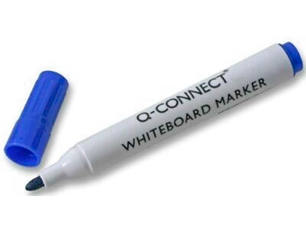 MARQUEUR Q-CONNECT TABLEAU BLANC POINTE OGIVE TRAC 2/3MM   CORPS PLASTIQUE ENCRE BASE    ALCOHOL COLORIS BLEU