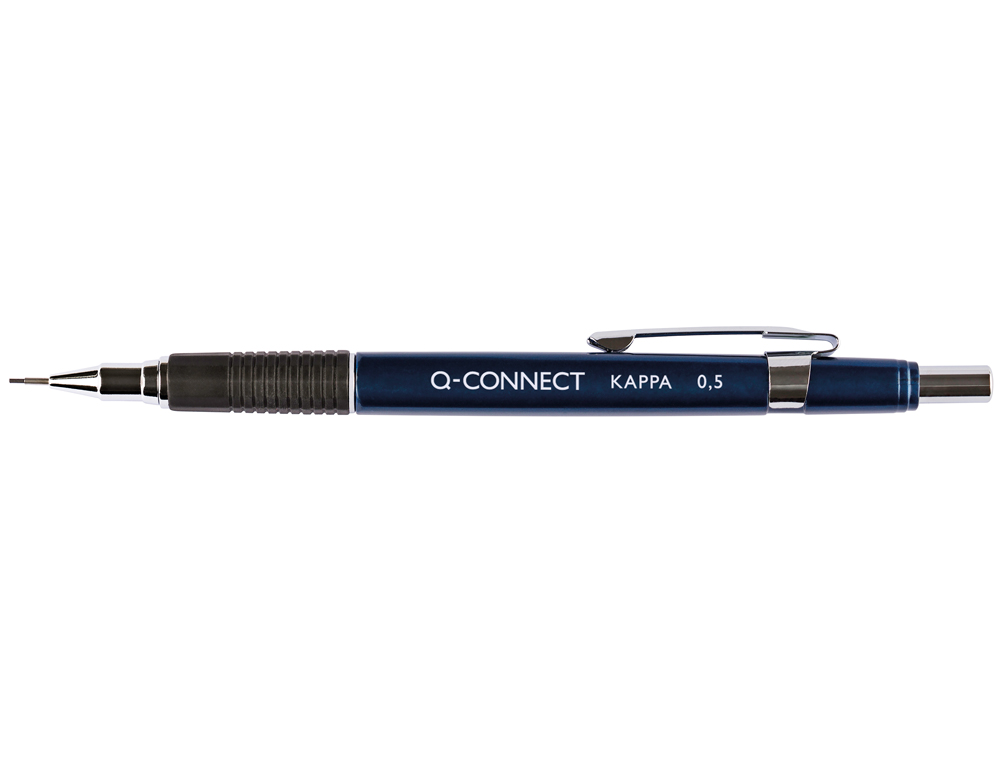 PORTE-MINE Q-CONNECT KAPPA 0.5MM POINTE RTRACTABLE GOMME BOUTON POUSSOIR GRIP CAOUTCHOUC COLORIS ASSORTIS