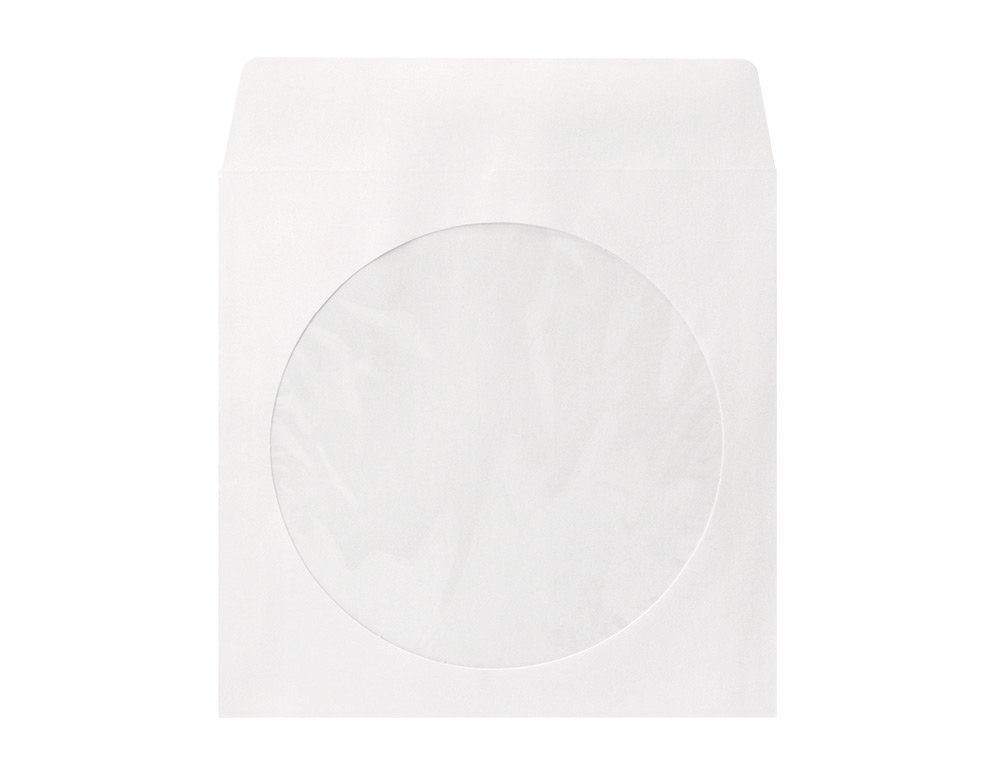 POCHETTE CD/DVD Q-CONNECT PAPIER FENTRE RABAT AUTO-ADHSIF COLORIS BLANC PAQUET 50 UNITS