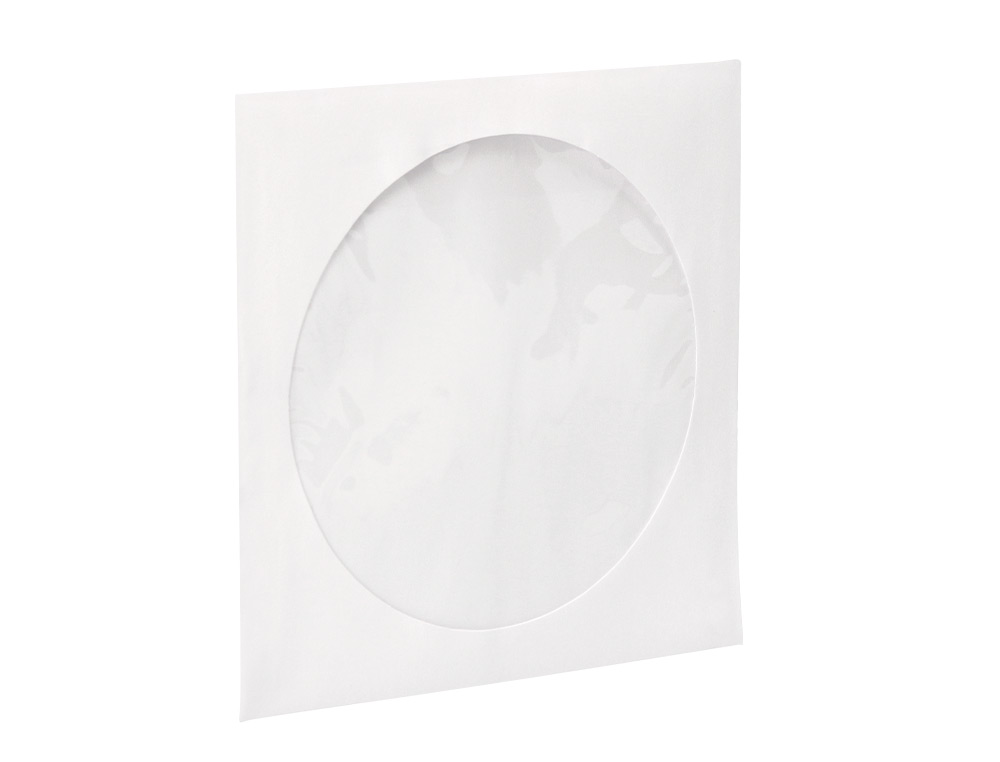 POCHETTE CD/DVD Q-CONNECT PAPIER FENTRE RABAT AUTO-ADHSIF COLORIS BLANC PAQUET 50 UNITS