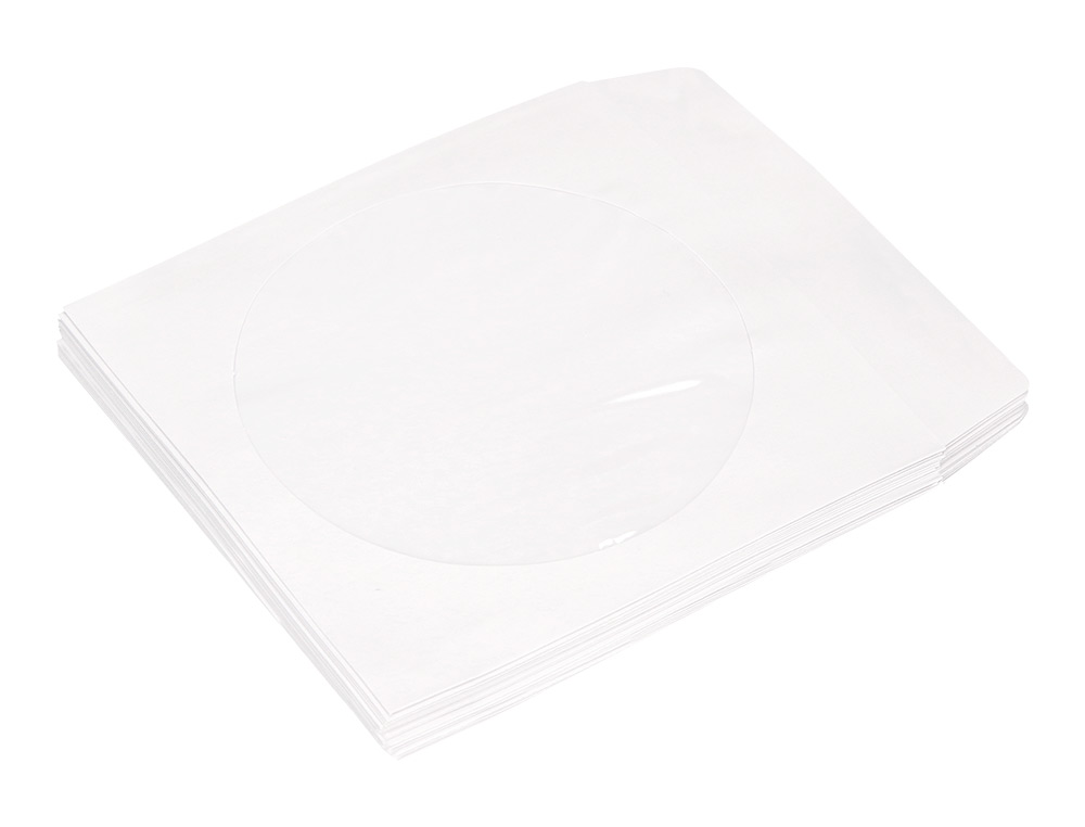 POCHETTE CD/DVD Q-CONNECT PAPIER FENTRE RABAT AUTO-ADHSIF COLORIS BLANC PAQUET 50 UNITS